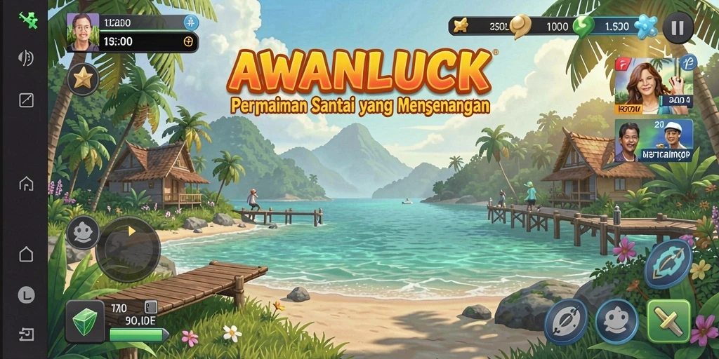 Tampilan game AWANLUCK dengan karakter lucu dan gameplay menarik.