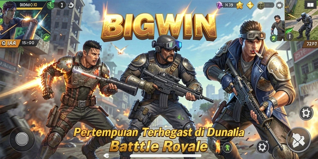 Tangkapan layar menunjukkan aksi pertempuran mendebarkan di BIGWIN.
