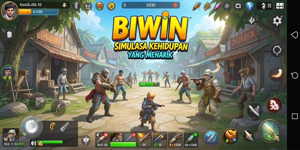 Tampilan gameplay BIWIN yang menunjukkan simulasi kehidupan yang imersif.