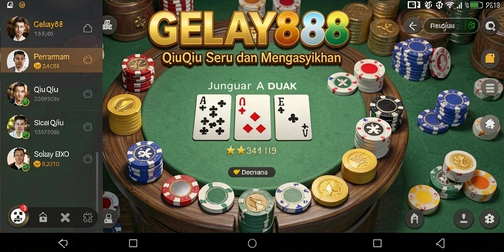 Tampilan menarik dari gameplay QiuQiu di GELAY88.