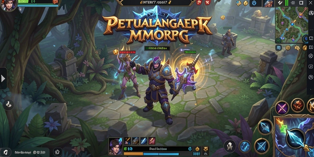 Tangkapan layar utama INTER77 yang menampilkan aksi petualangan seru dalam MMORPG.