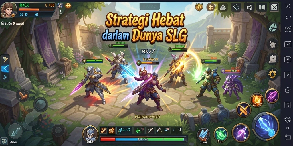 Tangkapan layar gameplay RK77 yang menegangkan dengan strategi SLG.