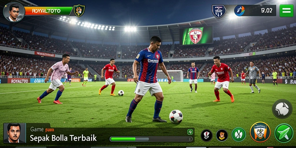 Tampilan menarik dari gameplay ROYALTOTO yang penuh aksi sepak bola.