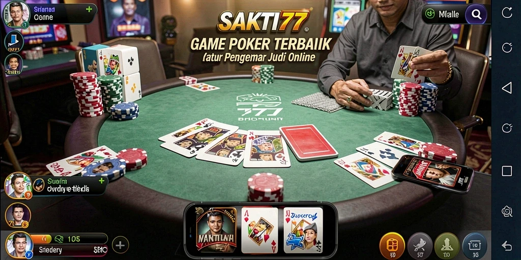 Screenshot utama SAKTI77 menampilkan keseruan permainan Poker yang nyata.