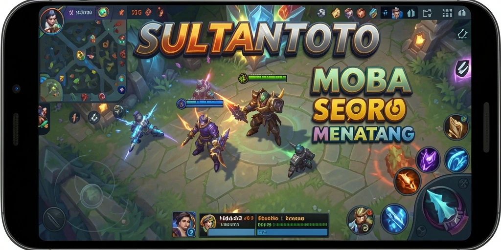 Tampilan gameplay SULTANTOTO yang intens dan seru di arena MOBA.