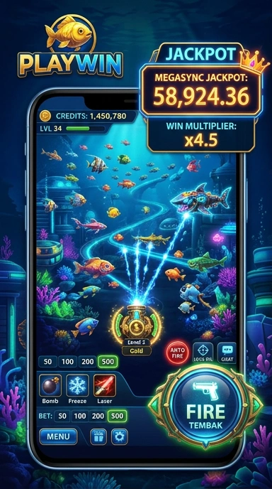Antarmuka pengguna aplikasi playwin yang sederhana.